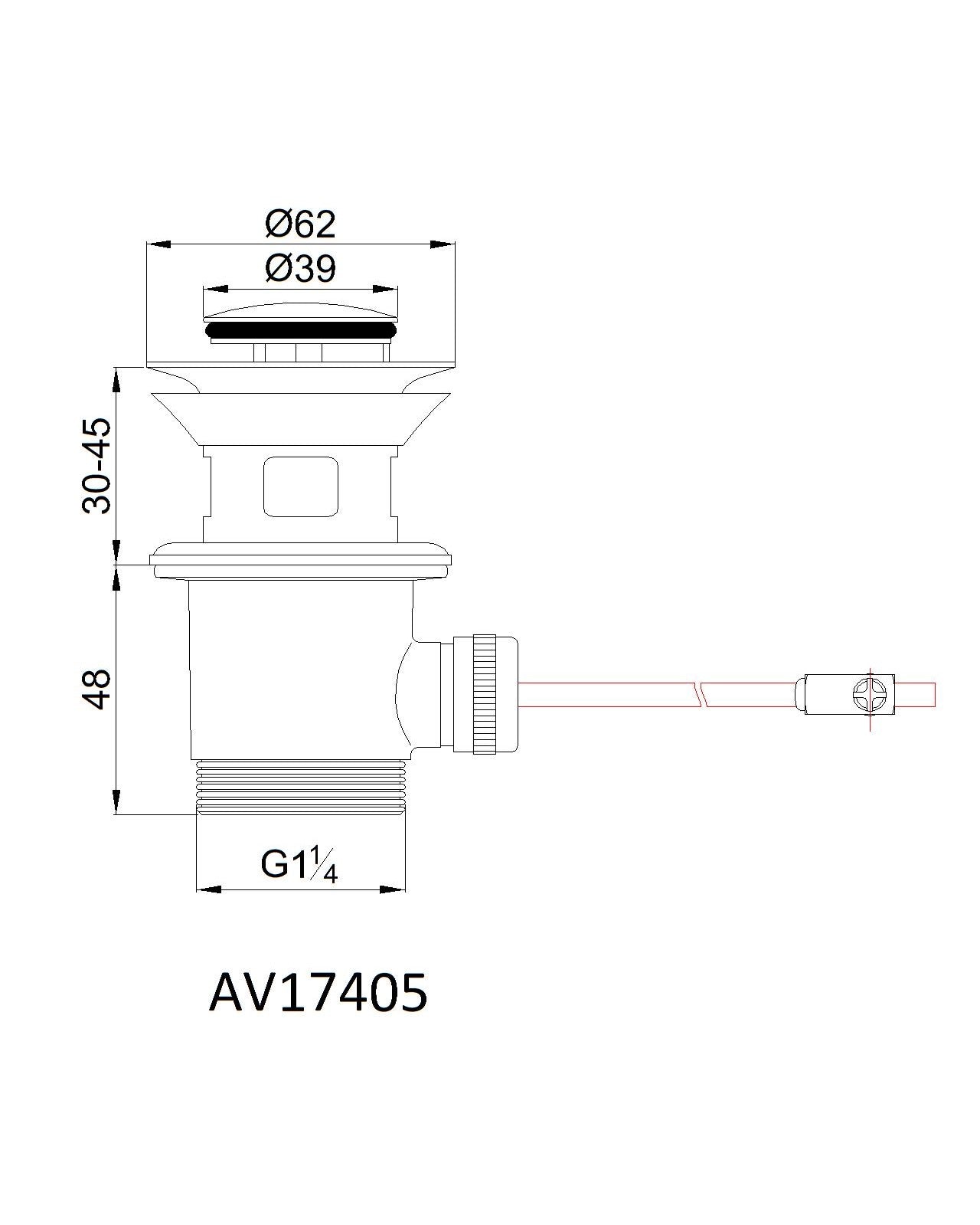 Excenter Ablaufventil für das Waschbecken Ablaufgarnitur Abfluss 1 1/4 Zoll aus Zink - Olotos-Obenlotos GmbH