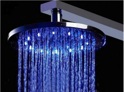 LED Brausedusche rund 400 mm Duschbrause Regendusche rund Messing verchromt - Olotos-Obenlotos GmbH