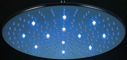 LED Brausedusche rund 400 mm Duschbrause Regendusche rund Messing verchromt - Olotos-Obenlotos GmbH