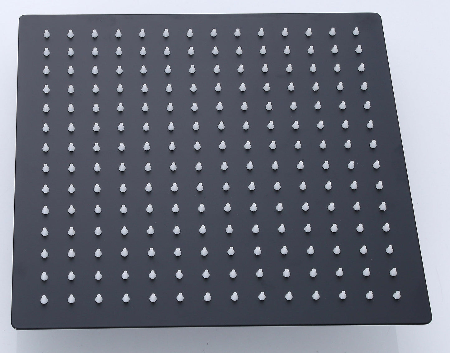 Schwarzer Duschkopf aus Edelstahl 304 mit 20 cm x 20 cm quadratisch - Olotos-Obenlotos GmbH