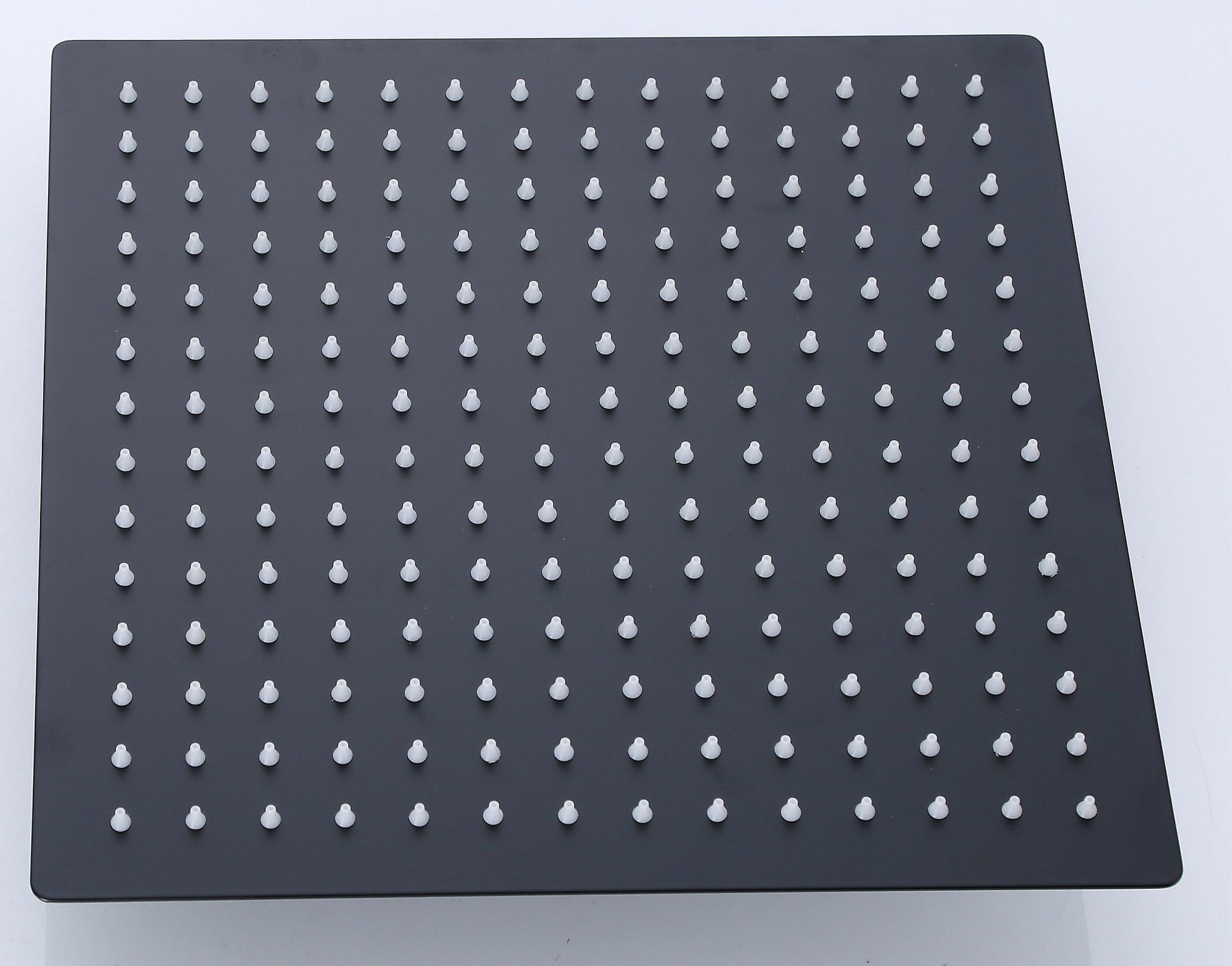 Schwarzer Duschkopf aus Edelstahl 304 mit 20 cm x 20 cm quadratisch - Olotos-Obenlotos GmbH